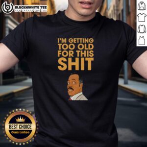 Original Eddie Murphy I'M Getting Too Old For This Shit Portrait T-Shirt featuring a vibrant graphic of Eddie Murphy.