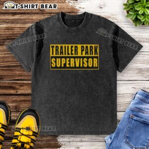 Original Trailer Park Supervisor washed t-shirt featuring a vintage design and vibrant colors, perfect for fans.