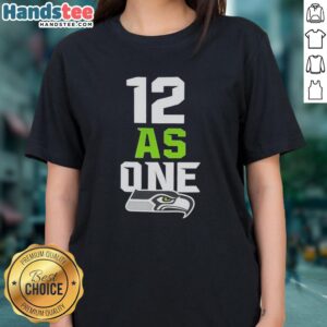 Alt Text: Seattle Seahawks 12 As One Super Bowl LX Champions 2026 Ladies Tee showcasing team pride and celebration.