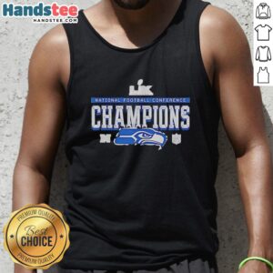Nice Seattle Seahawks tank top celebrating National Football Conference Champions Super Bowl LX victory.