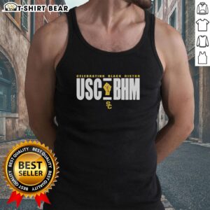 Alt Text: Black History Month logo tank top featuring Hot Usc BHM design, perfect for celebrating Black culture and heritage.