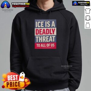 Hot Ice is a Deadly Threat to All of Us hoodie displayed on a mannequin, showcasing its unique design and message.