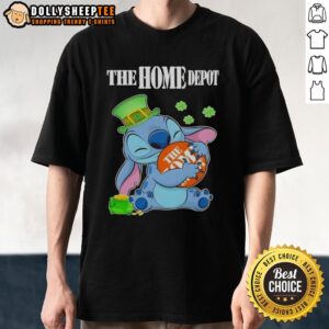 Top Stitch St. Patrick's Day Hug The Home Depot Logo T-Shirt featuring festive green design and casual style.