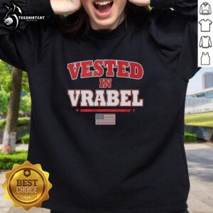 Cozy Top Vested in Vrabel Flag Sweatshirt featuring a vibrant flag design and soft fabric, perfect for fans.