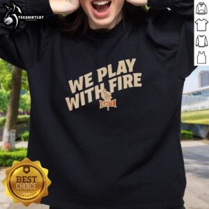 Alt Text: Top We Play With Fire Indy Ignite Logo Sweatshirt featuring a bold design for stylish comfort and warmth.