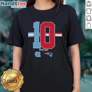Nice Drake Maye New England Patriots x North Carolina Tar Heels logo ladies' tee in vibrant colors, perfect for fans.