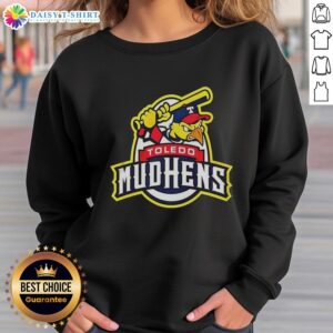 Alt Text: Top Toledo Walleye logo sweatshirt featuring bold team colors and emblem, perfect for fans and casual wear.