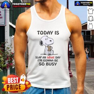 Nice Peanuts Snoopy tank top for Slap an Idiot Day, featuring colorful graphics of Snoopy and fun text design.