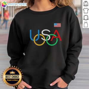 Nice USA Rings Olympic Logo Sweatshirt featuring vibrant colors and a stylish design, perfect for sports fans.