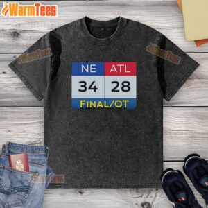 Alt Text: Premium NE 34 ATL 28 Final Washed T-Shirt in soft fabric, featuring a stylish design and comfortable fit for everyday wear.