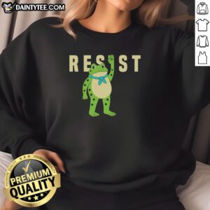 Nice Resist Portland Frog Caricature Sweatshirt featuring a playful frog design, perfect for casual and trendy outfits.