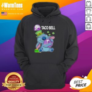 Cute Stitch Hug The Taco Bell Logo Happy Patrick's Day T-Shirt - Image 2