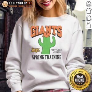 Cozy Top San Francisco Giants Cactus League sweatshirt featuring team colors and logo, perfect for baseball fans.