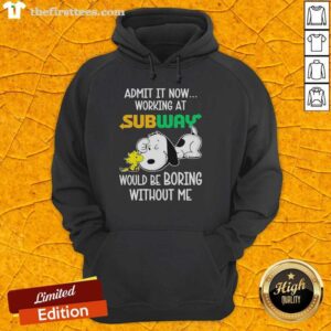 Cozy hoodie featuring Snoopy and Woodstock with the phrase 'Life Would Be Boring Without Me' for Peanuts fans.