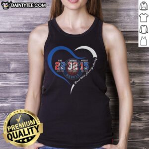 Good Ogden Mustangs Hockey women's heart tank top featuring players Casorso and Wright, perfect for fans and athletes.