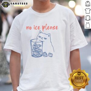 Cute No Ice Please Cat T-Shirt featuring an adorable cat graphic, perfect for cat lovers and casual wear.