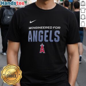 Nice Engineered Los Angeles Angels MLB logo T-shirt featuring vibrant colors and a stylish design for fans.