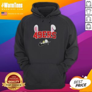 Official San Francisco 49ers X Snoopy Happy Easter Hoodie featuring vibrant graphics and festive design for fans.
