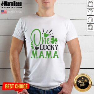 Pretty One Lucky Mama Irish T-Shirt featuring festive green design for St. Patrick's Day celebrations.
