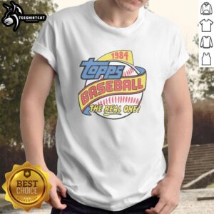 Premium Topps Baseball 1984 Raglan T-Shirt featuring vintage design, perfect for baseball fans and collectors.