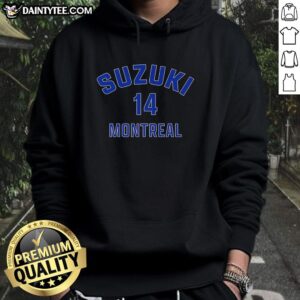 Alt Text: Original Nick Suzuki Montreal Canadiens Hockey Hoodie featuring team colors and logo, perfect for fans.