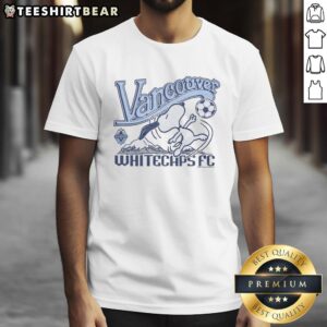Hot Peanuts Snoopy X Vancouver Whitecaps FC T-Shirt featuring Snoopy in team colors, perfect for soccer fans and collectors.