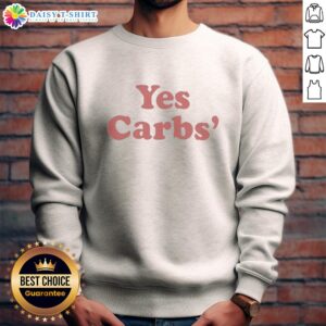 Official Yes Carbs Ringer Sweatshirt in vibrant colors, perfect for casual wear and showcasing your love for carbs.