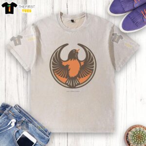 Premium Rebel American Robin Alliance washed t-shirt featuring a stylish graphic and soft fabric for ultimate comfort.