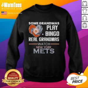 Cozy Diamond Heart Shape Sweatshirt featuring grandmas playing bingo and supporting the New York Mets.