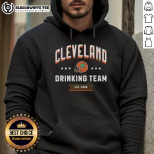Hot Cleveland Drinking Team Est 2026 helmet hoodie in vibrant colors, perfect for fans and gatherings.