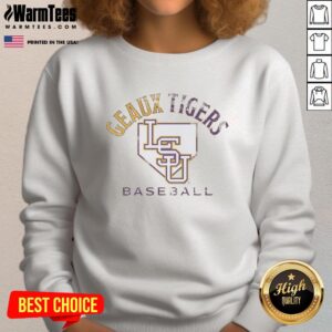 Top LSU Tigers Baseball Geaux Tigers sweatshirt in purple with vibrant logo, perfect for fans and athletes.