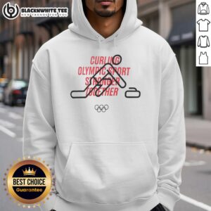Alt Text: Awesome Curling Olympic Sport Stronger Together Hoodie featuring a stylish design for curling enthusiasts.