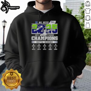 Alt Text: Hot Seattle Seahawks NFC West Division Championship 2025 hoodie featuring team colors and logo, perfect for fans.