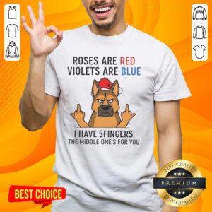 Official Dog Roses Are Red Violets Are Blue T-Shirt featuring a humorous design with a middle finger graphic.