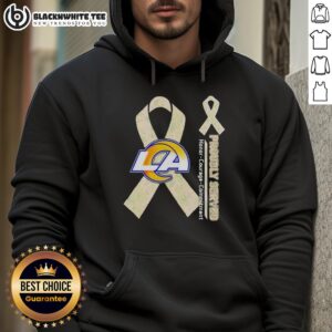 Alt Text: Hot Los Angeles Rams hoodie showcasing honor, courage, and commitment, perfect for fans and game day wear.