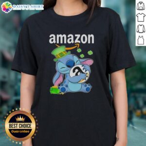 Women's St. Patrick's Day tee featuring a nice stitch design with Amazon logo, perfect for festive celebrations.