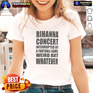 Rihanna concert scene with fans enjoying a performance interrupted by a football game, showcasing a vibrant atmosphere.