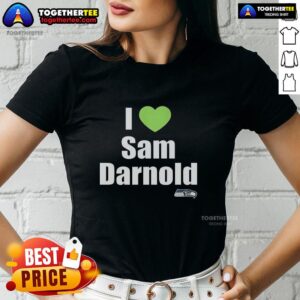 Original I Love Sam Darnold Seattle Seahawks Logo Ladies Tee in vibrant colors, perfect for Seahawks fans and fashion.