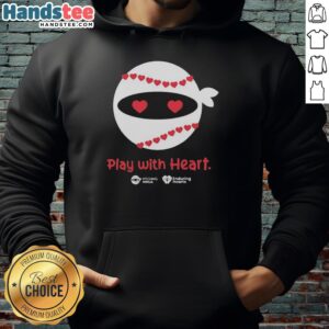 Alt Text: Pretty Pitching Ninja Play with Heart Hoodie featuring a vibrant design and comfortable fit for active kids.