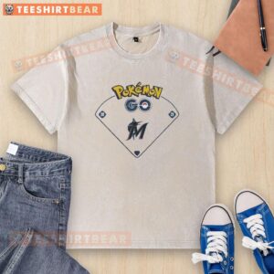 Awesome Miami Marlins X Pokemon Team Valor washed t-shirt featuring vibrant graphics and a comfortable fit.