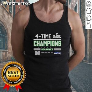 Alt Text: Official Seattle Seahawks 4-Time NFC West Division Champions 2025 Super Bowl LX tank top showcasing team pride.