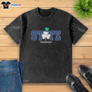 Pretty State Shenanigans Irish Green Washed T-Shirt featuring vibrant green color and stylish design for casual wear.