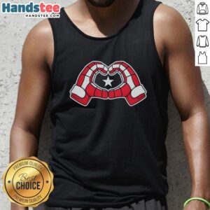 Nice USA Hockey Heart Gloves Tank Top featuring a patriotic design for hockey fans, perfect for casual wear.