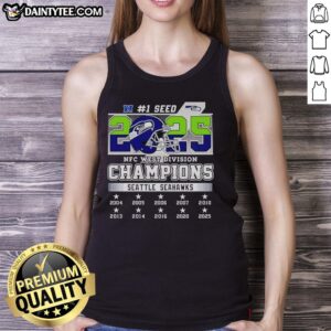 Premium Seattle Seahawks NFC West Division Championship 2025 tank top featuring vibrant team colors and logo.