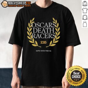 Awesome Oscars Death Racers 2026 logo t-shirt featuring a bold design and vibrant colors, perfect for fans and collectors.