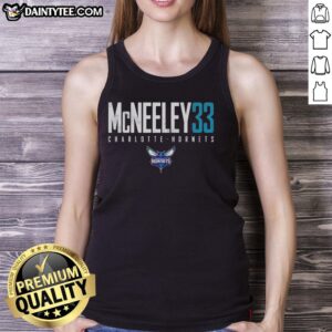 Alt Text: Hot Liam McNeeley wearing a Charlotte Hornets Elite Tank Top, showcasing team spirit and sporty style.