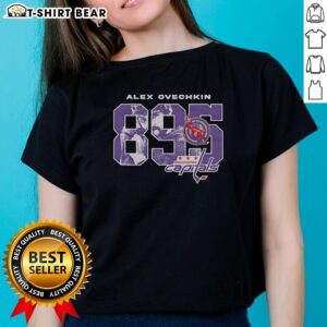 Premium Alexander Ovechkin 895 Washington Capitals hockey ladies tee featuring team colors and stylish design.