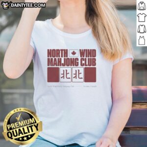 Good North Wind Mahjong Club Toronto Canada ladies tee featuring vibrant design and relaxed fit for stylish gameplay.