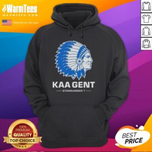 Original KAA Gent FC logo hoodie showcasing vibrant team colors and stylish design for fans and supporters.
