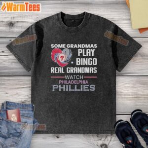 Good Philadelphia Phillies t-shirt featuring a heart shape, perfect for grandmas who love baseball and bingo.